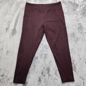 Maurices Leggings Womens XXL Burgundy Super High Rise Luxe Contour Pocket Yoga